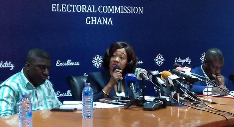 Electoral Comissioner Jean Mensah and Bossman Asare