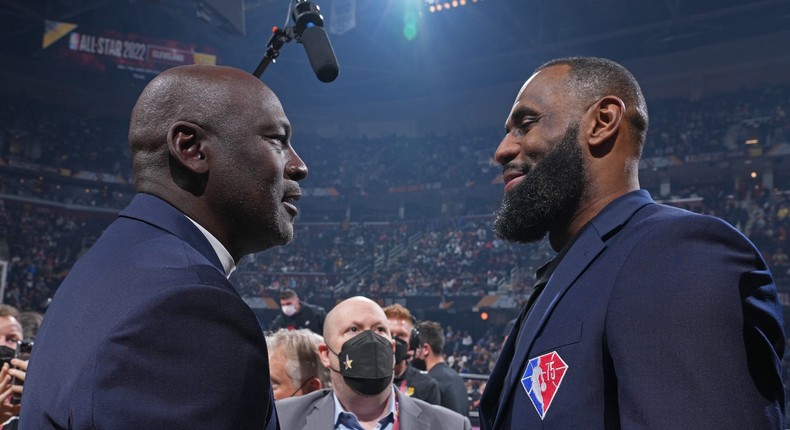 Michael Jordan and LeBron James.Jesse D. Garrabrant/NBAE via Getty Images