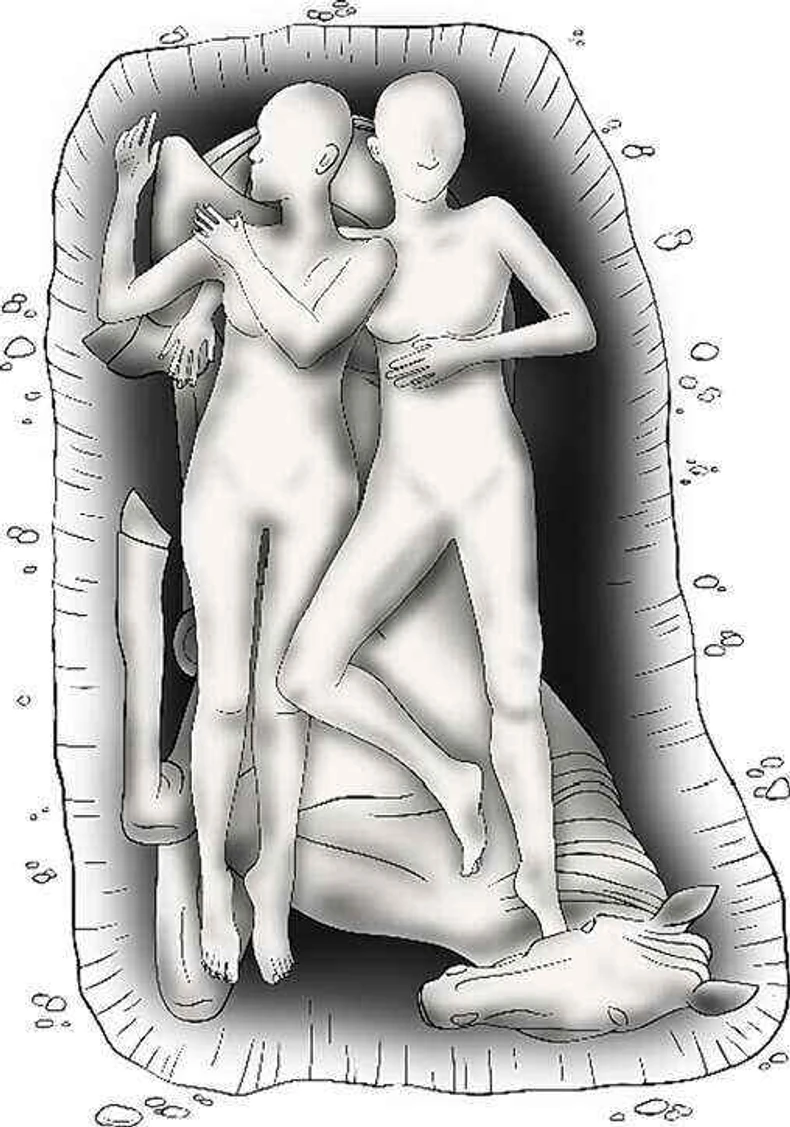 Rekonstrukcija sahrane majke i ćerke sa konjem