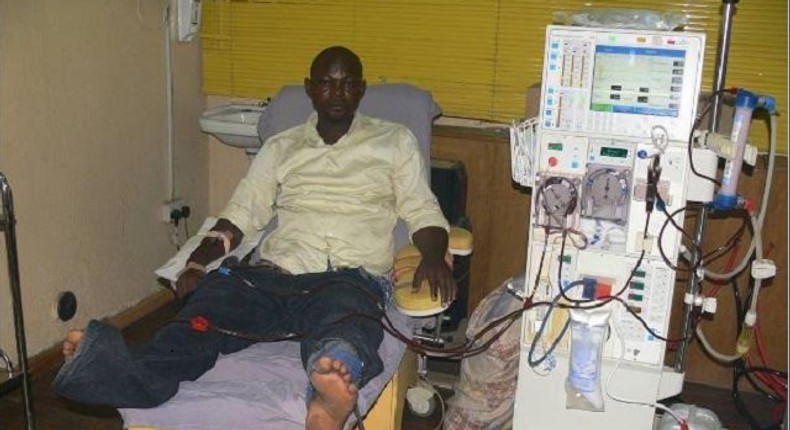 Gbolahan Rufai on his hospital bed