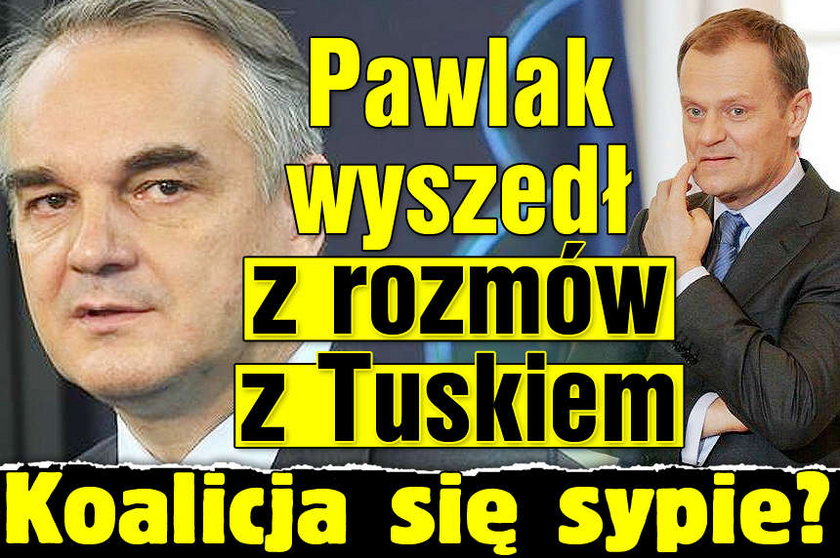 Pawlak wyszedł z rozmów z Tuskiem. Koalicja pęka?