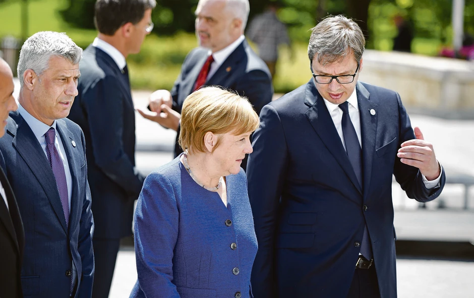 Merkel, Vučić, Tači na prethodnom samitu