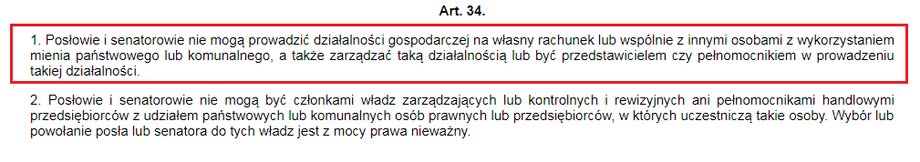 Ustawa o wykonywaniu mandatu posła i senatora