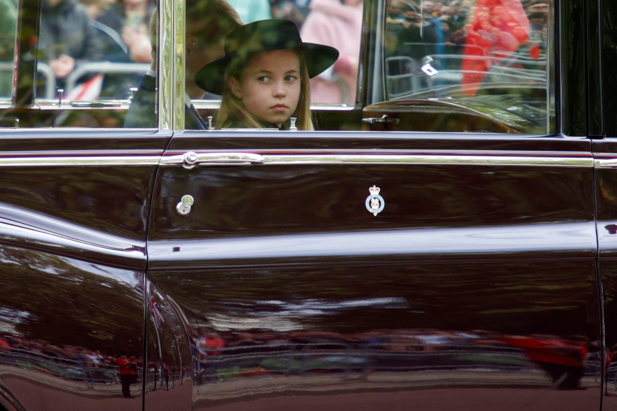 Princezná Charlotte na pohrebe britskej kráľovnej.