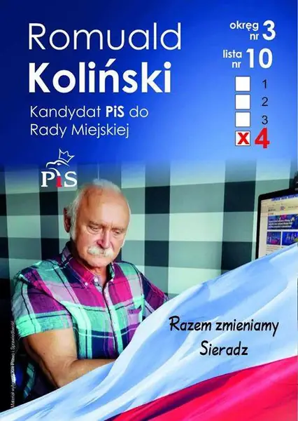 Kandydat PiS do Rady Miasta Sieradz przegląda stronę główną Onetu i robi notatki 