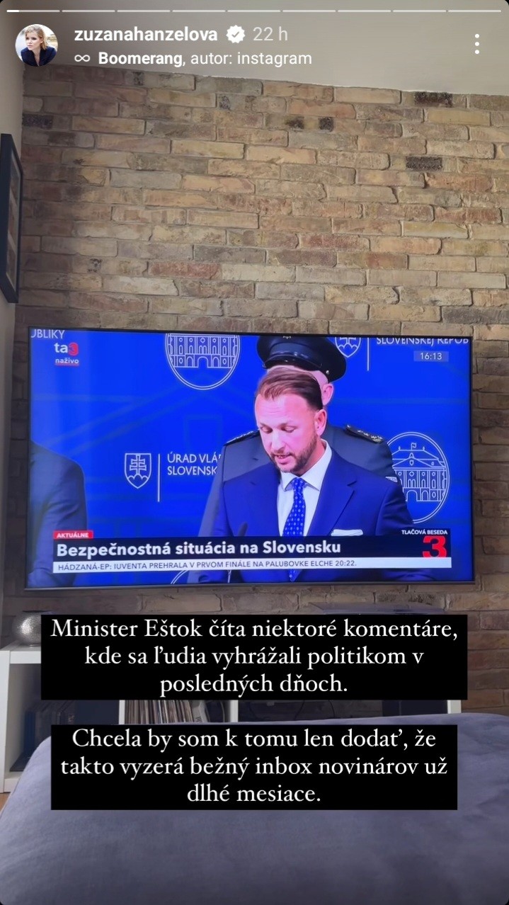 Zuzana Kovačič Hanzelová prehovorila o útokoch na novinárov.