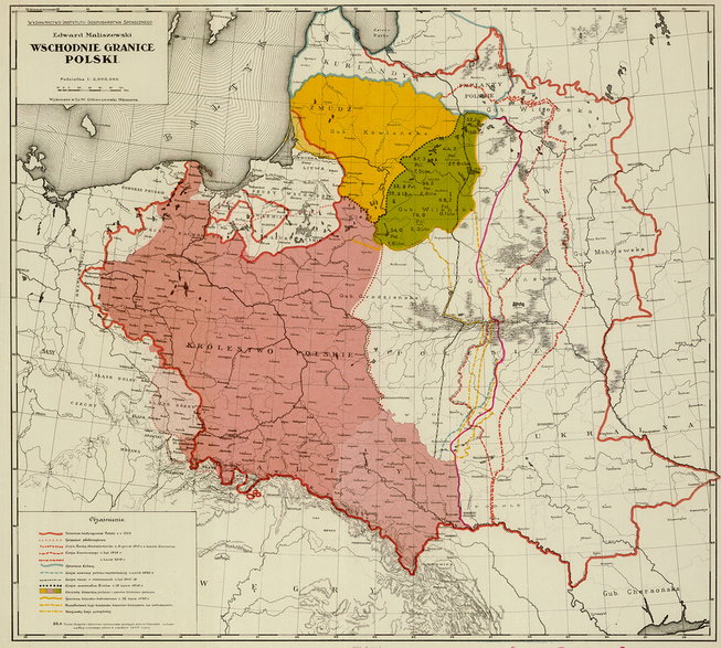 Wschodnie granice Polski. Mapa z 1920 r.