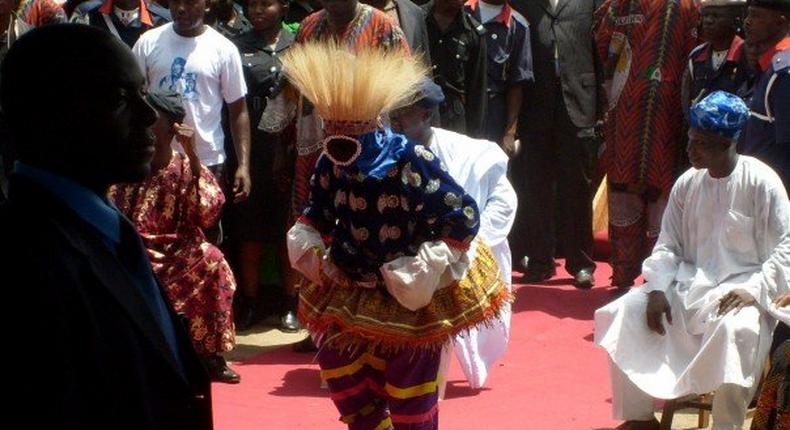 The Owuna Masquerade is from the Igala culture