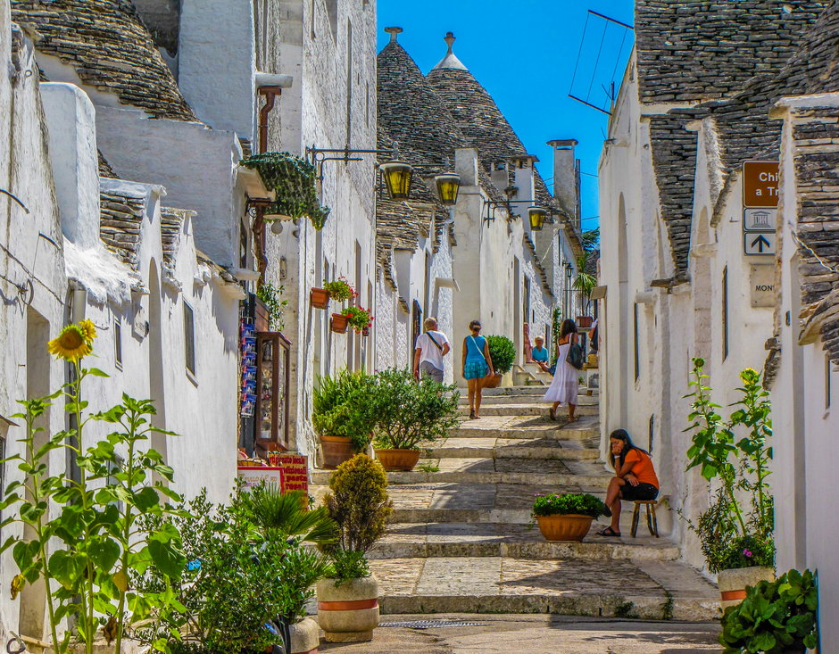 Włoskie domki trulli w Alberobello