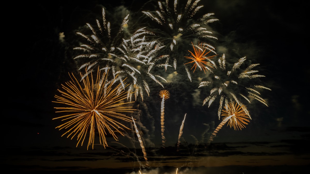 Fireworks,Display,Along,The,Beach