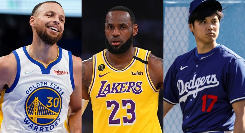 Stephen Curry (Left), LeBron James (Center), Shohei Ohtani (Right)Tony Gutierrez/AP Images (Left), Mark J. Terrill/AP Images (Center), Robert Gauthier/Los Angeles Times via Getty Images (Right)