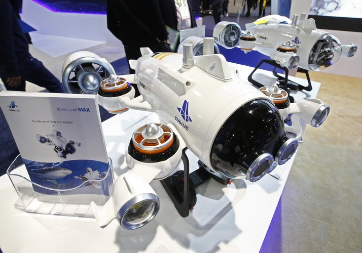 Robot podwodny Bublue na Międzynarodowej Wystawie Elektroniki Użytkowej w 2018 roku w Las Vegas