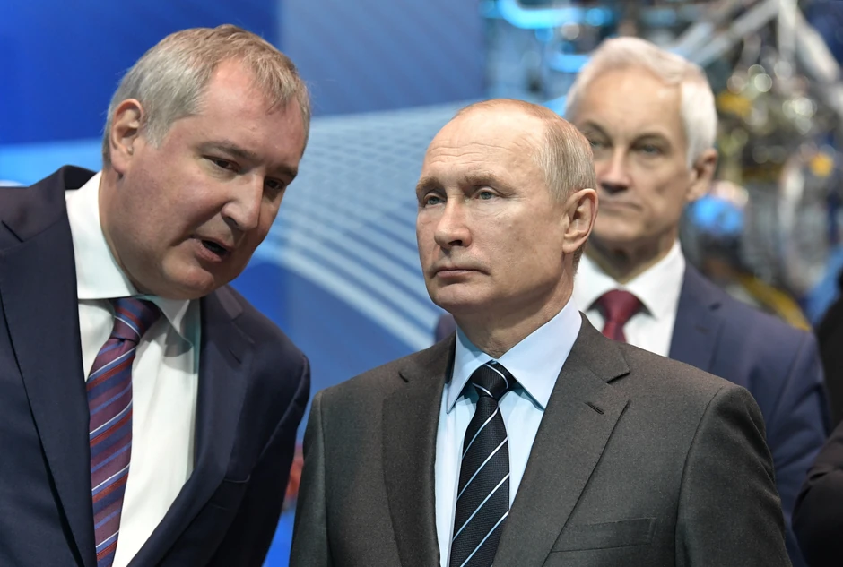 Rogozin i Putin u Himkiju 2019.