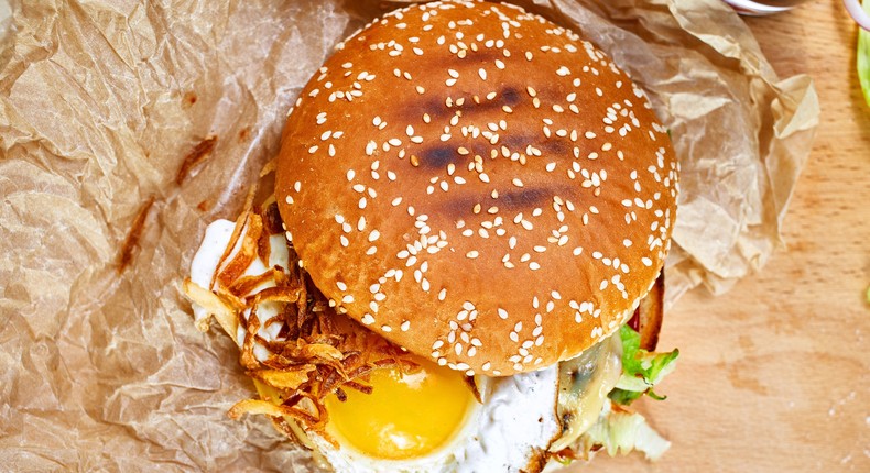 Adding a fried egg takes any burger to the next level.Polupoltinov/Shutterstock