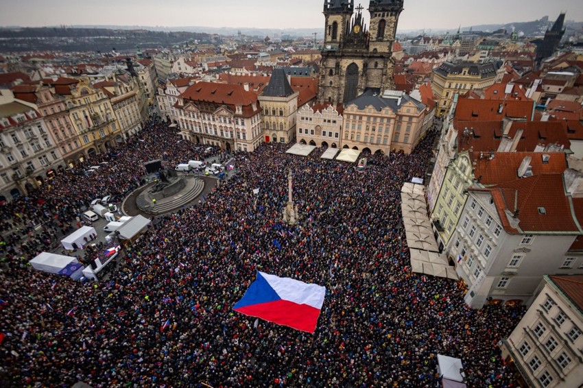 Protest podrške Petru Pavelu u Pragu 1. februara