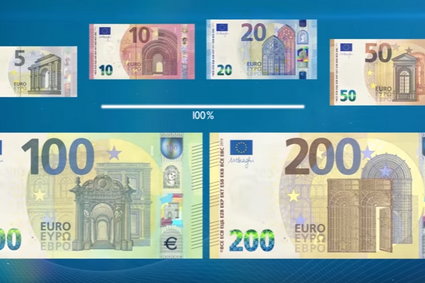 Pokazano nowe banknoty 100 i 200 euro. Do obiegu trafią w przyszłym roku