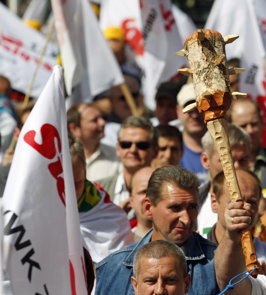 KATOWICE MANIFESTACJA GÓRNICZNYCH ZWIĄZKÓW ZAWODOWYCH