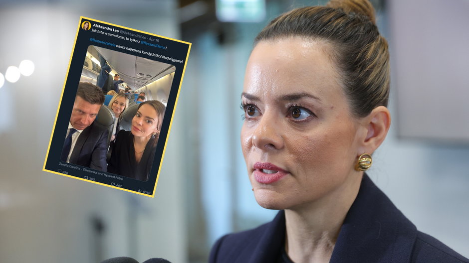 Aleksandra Leo odniosła się do krytyki, jaka spotkała ją po opublikowaniu zdjęcia z pokładu samolotu (screen: twitter.com/AleksandraLeo)