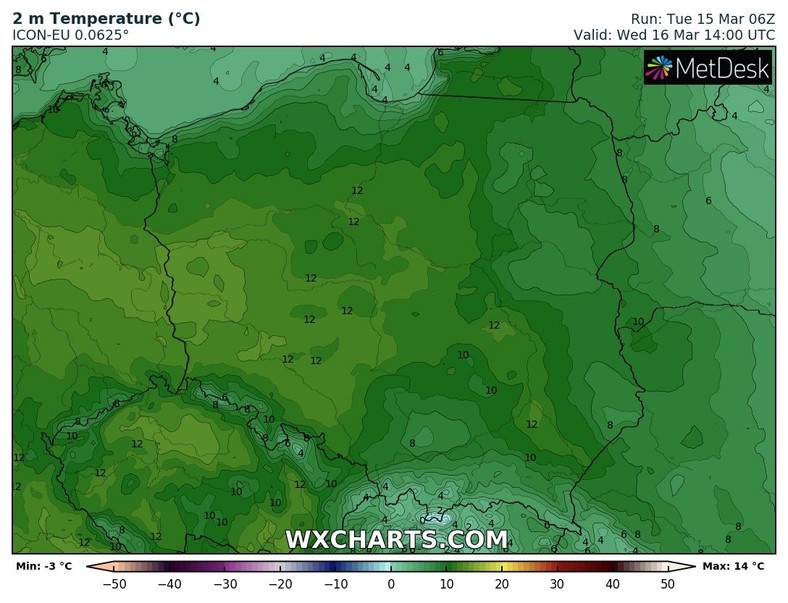 W wielu miejscach temperatura przekroczy 10 st. C