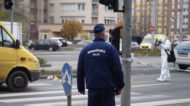 A rendőrség felvétele a gázolás helyszínén készült/ Fotó: police.hu