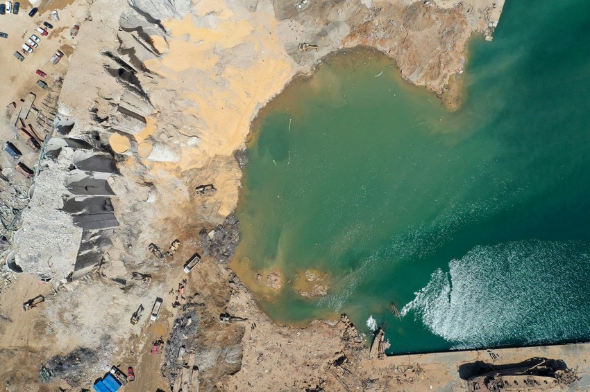 Krater na mestu eksplozije u Bejrutu