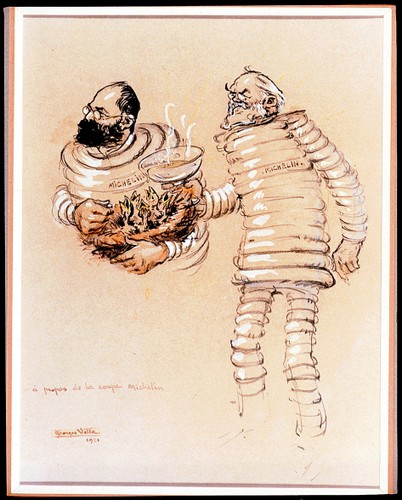 Karykatura - Edouard i Andre jako Bibendum