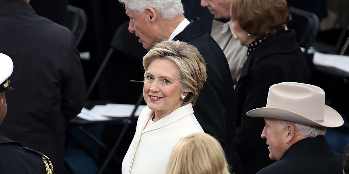 'I'm here today to honor our democracy': Hillary Clinton tweets as she arrives at Trump's inauguration
