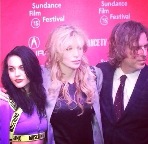 Courtney Love i Frances Bean Cobain oraz reżyser filmu Brett Morgen