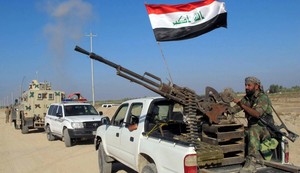 Pripadnici grupe Kataib Hezbolah u Džurf al Saharu na jugu Iraka 27. oktobra 2014.