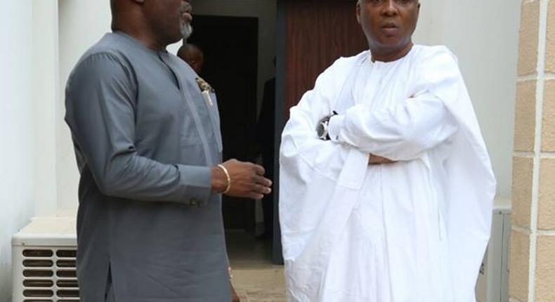 Senators Dino Melaye and Bukola Saraki