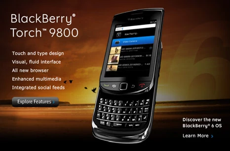 BlackBerry Torch 9800 ma być pogromcą iPhone'a i godnym konkurentem dla smartfonów z Androidem