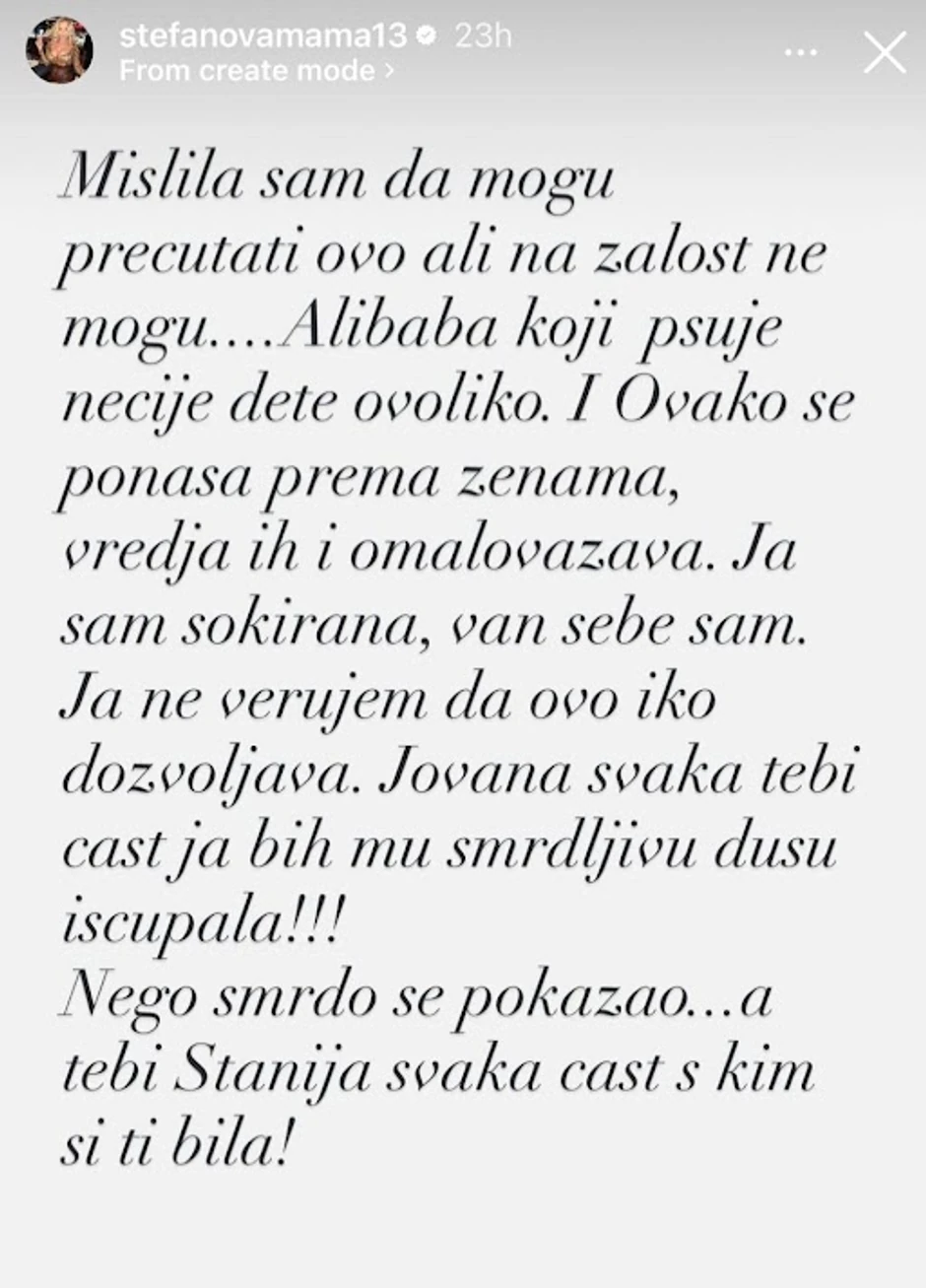 Milica Dabović objava