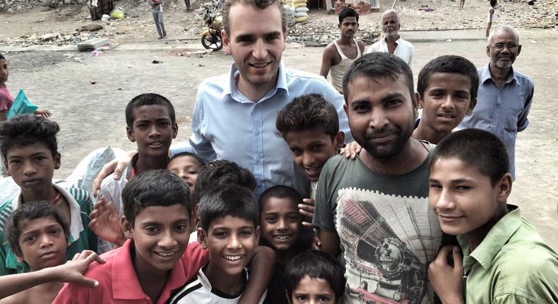 The French entrepreneur turned philanthropist makes a point of his foundation to visit donors, charities and the communities affected by the donations.