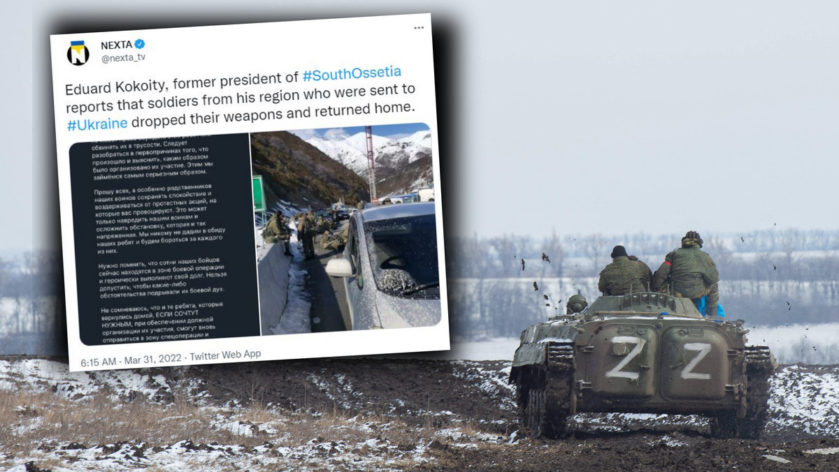 Wojna Rosja-Ukraina. Żołnierze z Osetii Południowej porzucili sprzęt i wrócili