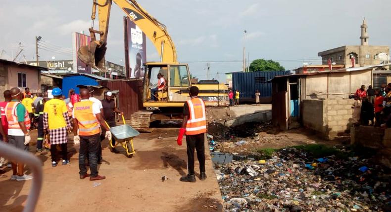 WASH Africa and Zoomlion clean Nima