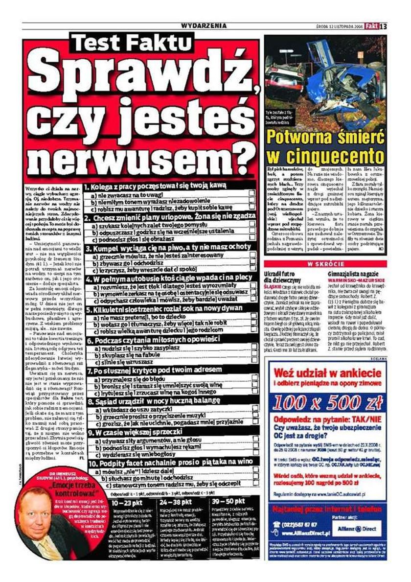 Sprawdź, czy jesteś nerwusem