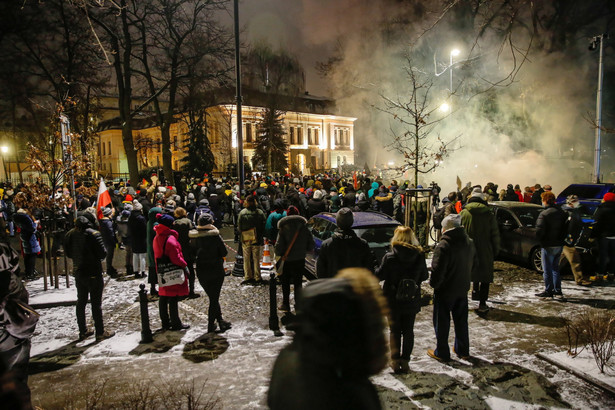 Uczestnicy protestu przeciwko zaostrzeniu prawa aborcyjnego