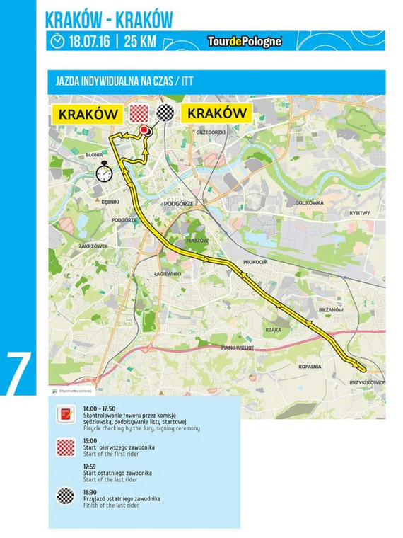 Kraków: Tour de Pologne. Trasa przejazdu kolarzy