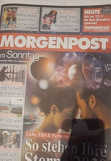 Pierwsza strona "Morgenpost am Sonntag"