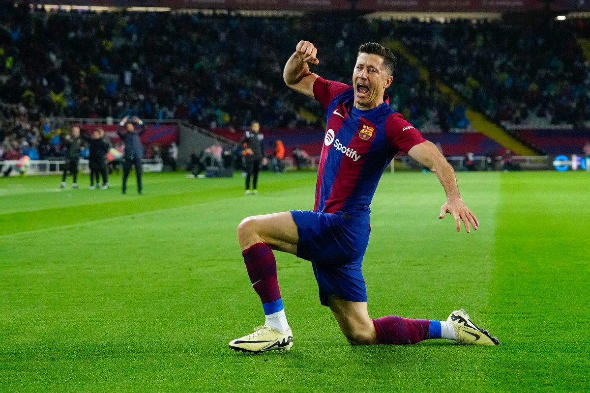 Robert Lewandowski w meczu z Valencią strzelił trzy gole