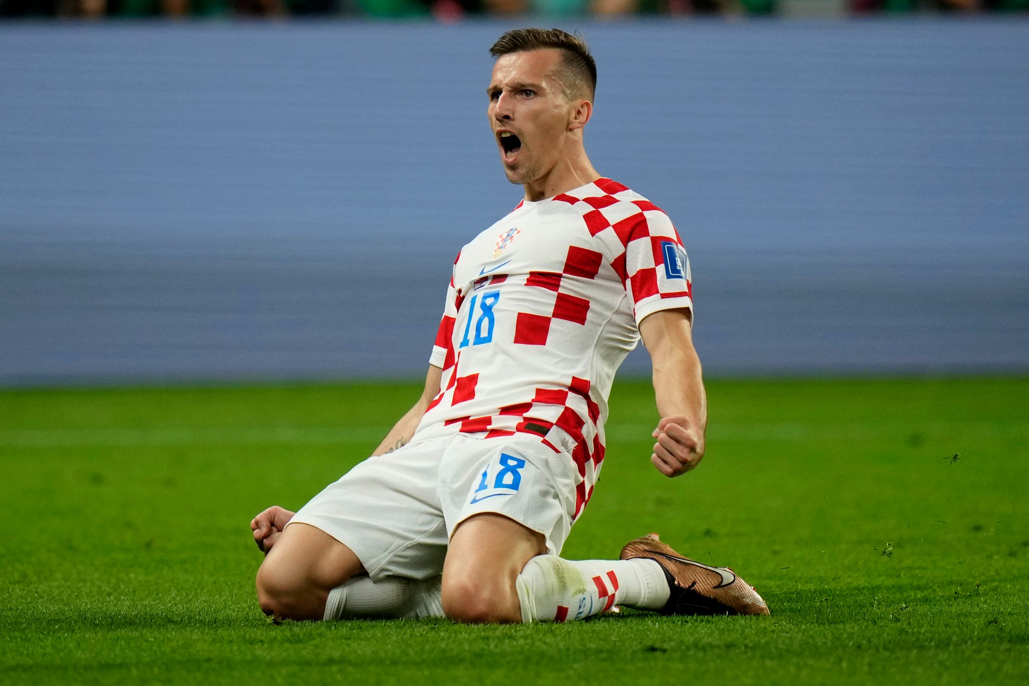 Chorvát Mislav Oršič sa teší po strelení gólu.