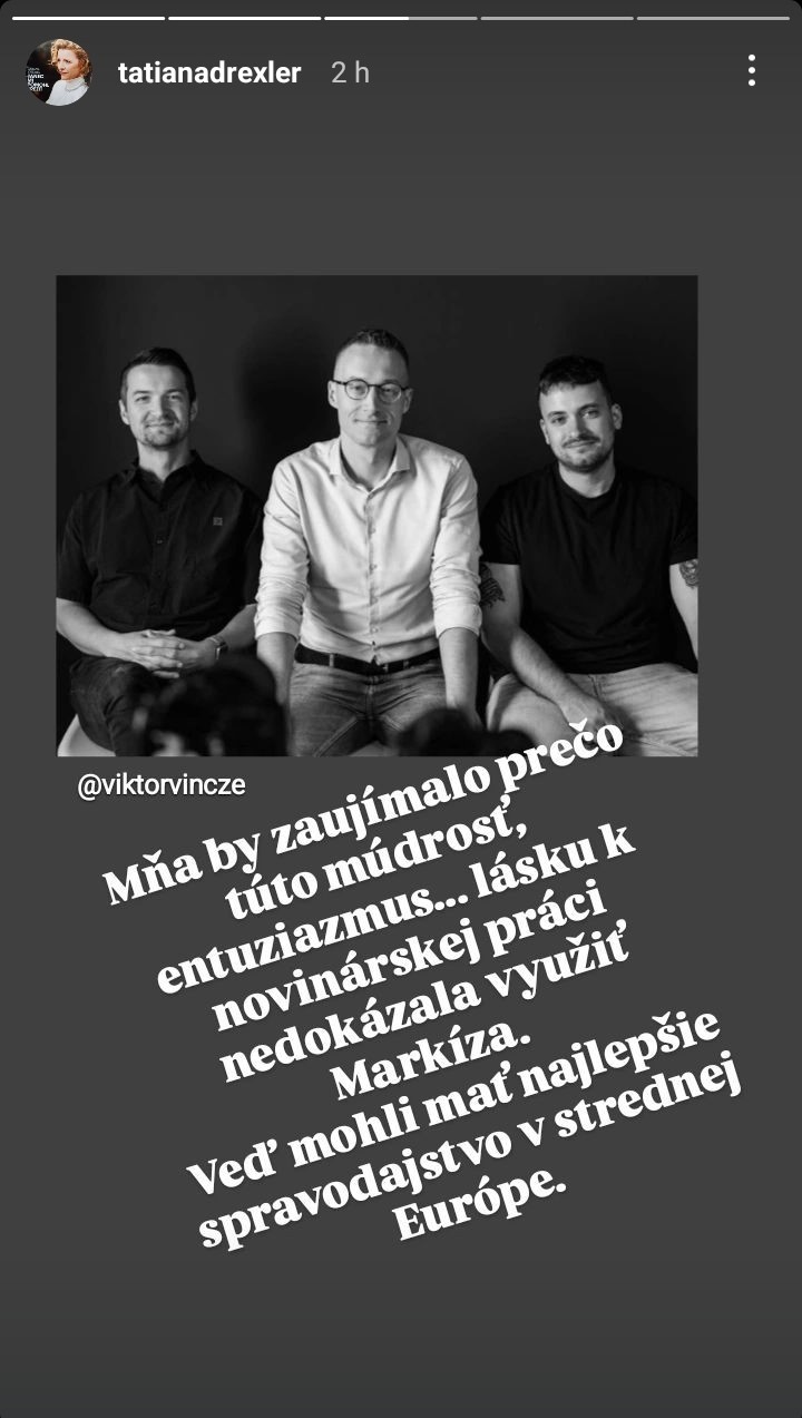 Tatiana Drexler sa postavila za Kovačiča, Vinczeho a Ghannama.