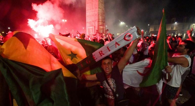 Riotous celebrations erupted around France after the Algerian football team qualified for the final of the Africa Cup of Nations