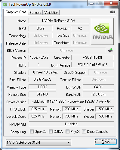GeForce G 310M 