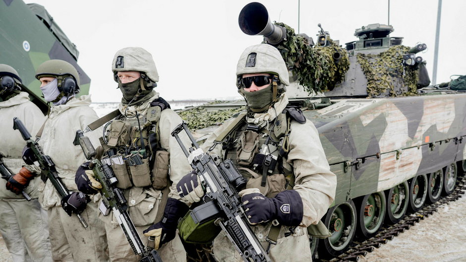 Norwegia, ćwiczenia wojskowe Cold Response: żołnierze w pobliżu granicy między Finlandią, Norwegią i Szwecją w Kautokeino, 9 marca 2024 r.