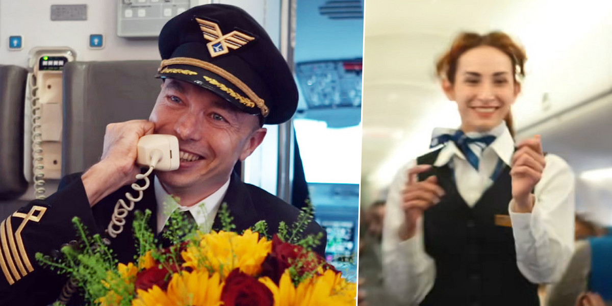 Na pokładzie samolotu z Warszawy do Krakowa pilot wyznał miłość swojej wybrance serca.