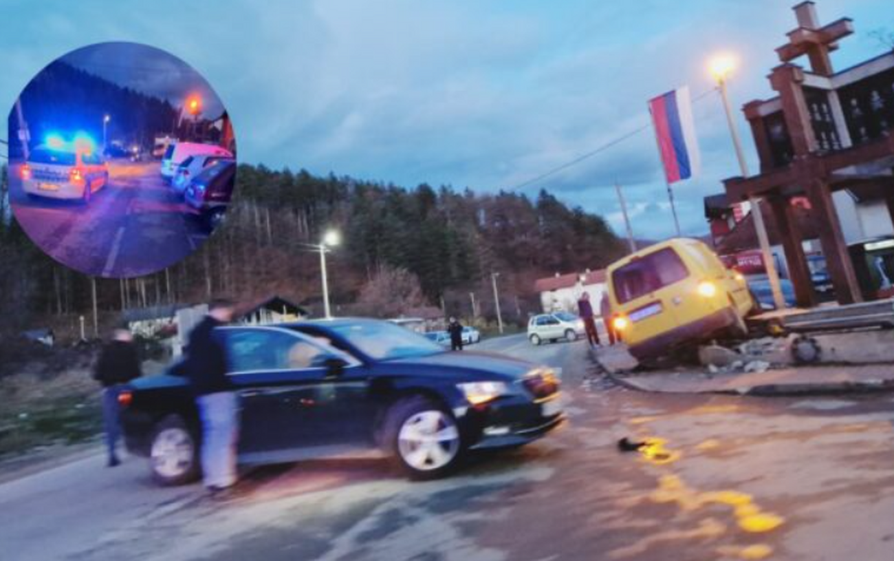 NESREĆA U KOTOR VAROŠU Auto završio na spomeniku palim borcima VRS, ima povređenih