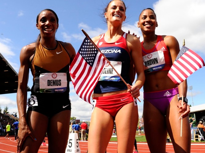 Lashinda Demus, Georganne Moline i Terea Brown (od lewej)