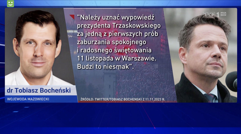 "Wiadomości" TVP o Marszu Niepodległości