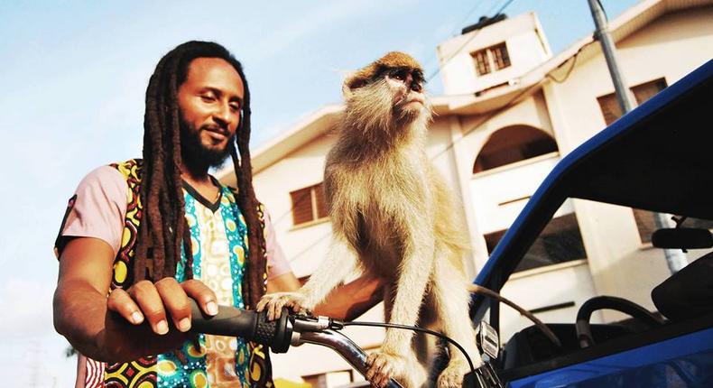 Wanlov Da Kuborlo with his pet